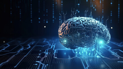 Ai technology brain background digital transformation concept