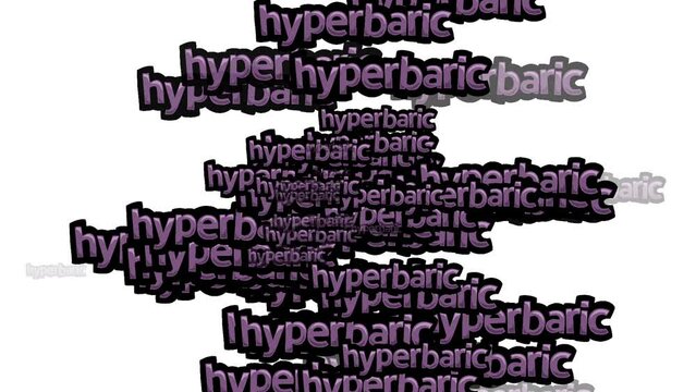animated video scattered with the words HYPERBARIC on a white background
