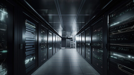 Data server center background, digital hosting