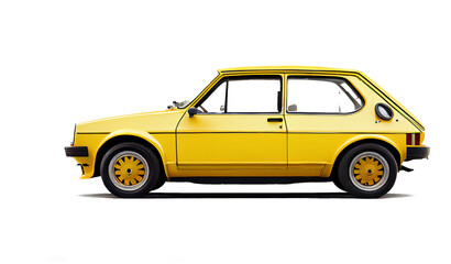 Fototapeta na wymiar yellow car on a transparent background. AI generator