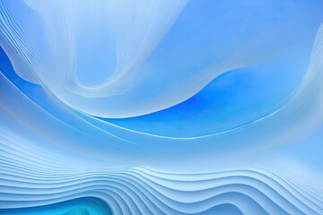 Swirling backdrop with space for text. Beautiful volute fluid surface vivid blue color, generative ai