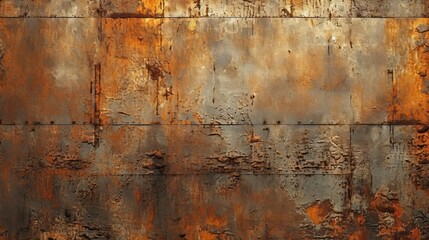 Rusty metal surface with scratches and distressed marks, generative ai