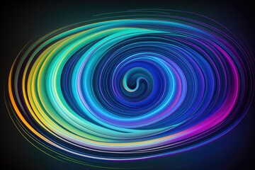 Fototapeta premium Beautiful colorful light effect of neon glow lights and flash. Background with flying design elements, generative ai