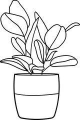 Potted Plant Outline
