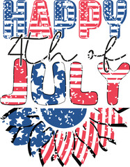 Happy 4th of July Sublimation Bundle. Funny Independence Day US Patriotic Graphics for T-shirt Print.