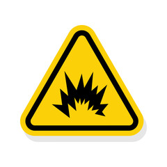 ISO Triangle Warning Sign: Explosion Arc Flash Symbol