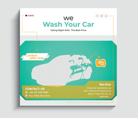car wash social media banner design