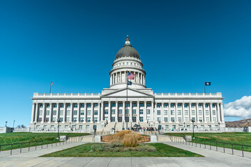 Utah State Capitol building at daytime on Capitol Hill in Salt Lake City, Utah	
