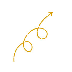 Golden dashed line arrow