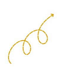 Golden dashed line arrow