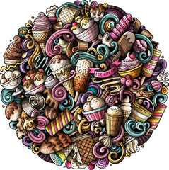 Ice Cream detailed cartoon illustration