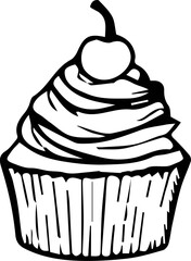 Cupcake Hand Drawn