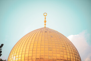 Fototapeta na wymiar Al Aqsa Mosque, Dome of the Rock , Jerusalem, palestine,close up