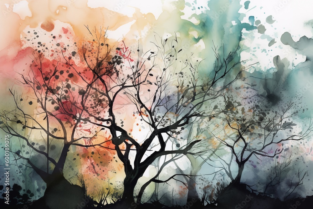 Poster a picture of a tree that has many leaves to illustrate it generative ai