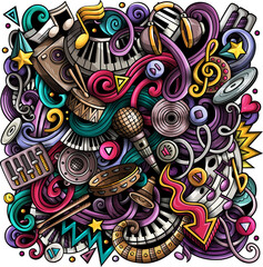 Fototapeta premium Music detailed cartoon illustration