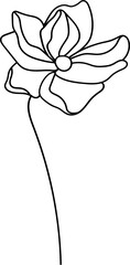 Line art flower
