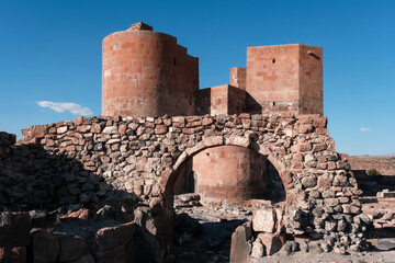 Gate to the Citadel of medieval Dashtadem Fortress. Dashtadem, Aragatsotn Province, Armenia.
