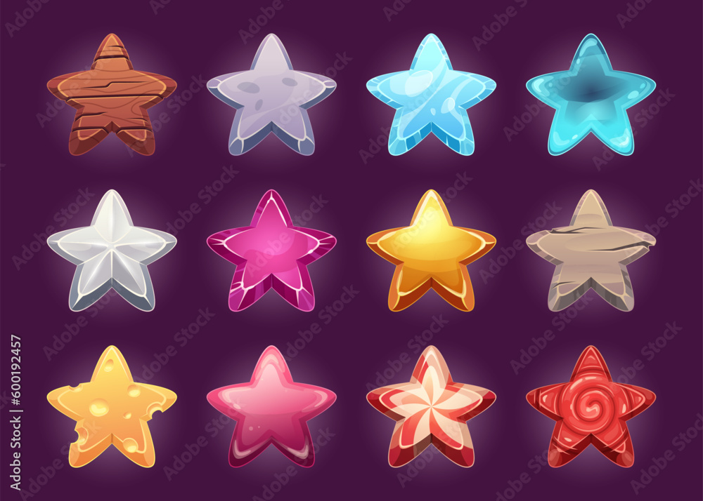 Canvas Prints game ui stars. different texturized stars exact vector cartoon templates collections