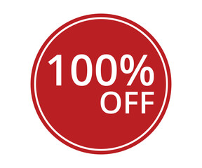 100% of Discount. Discount price. Special offer discount.The concept of the social network.Vector illustration.