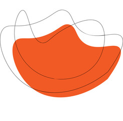 illustration of a red rose lines