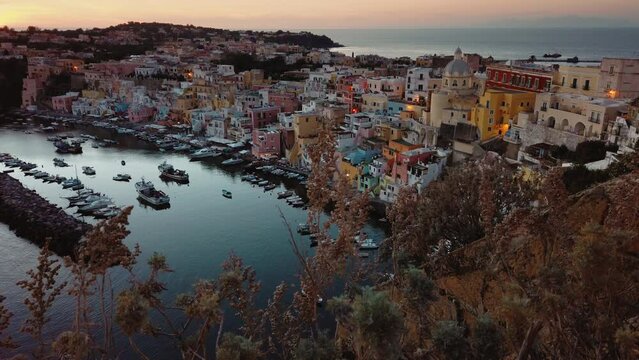 Colored houses of Procida Island 