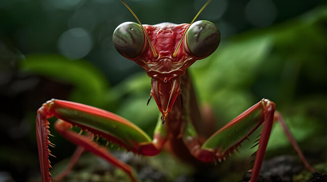 Praying mantis on ground