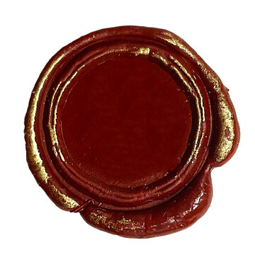 red wax seal with gold edge high resolution for premium certification, letter, invitation, luxurious	