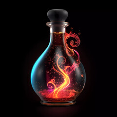 Mysterious magic glass bottle
