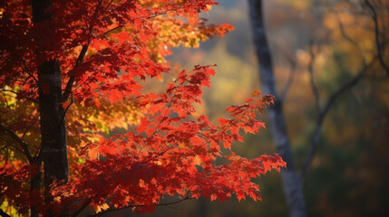 Photo of an autumn forest environment