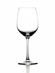 a single elegant wine glass on a white background, generative ai