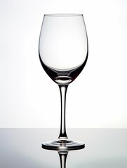 Fototapeta premium a single elegant wine glass on a white background, generative ai