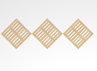 3d render view of three wall pellets on white background