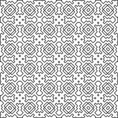 Geometric pattern of lines.  Black and white pattern for web page, textures, card, poster, fabric, textile.