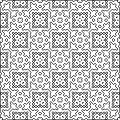 Geometric pattern of lines.  Black and white pattern for web page, textures, card, poster, fabric, textile.