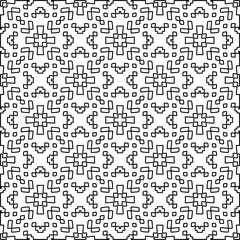 Geometric pattern of lines.  Black and white pattern for web page, textures, card, poster, fabric, textile.