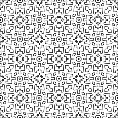 Geometric pattern of lines.  Black and white pattern for web page, textures, card, poster, fabric, textile.