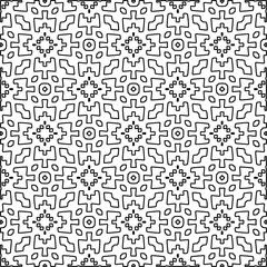 Geometric pattern of lines.  Black and white pattern for web page, textures, card, poster, fabric, textile.