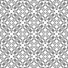Geometric pattern of lines.  Black and white pattern for web page, textures, card, poster, fabric, textile.