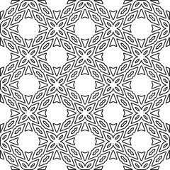 Geometric pattern of lines.  Black and white pattern for web page, textures, card, poster, fabric, textile.