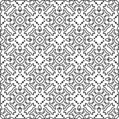 Geometric pattern of lines.  Black and white pattern for web page, textures, card, poster, fabric, textile.