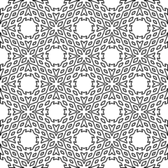 Geometric pattern of lines.  Black and white pattern for web page, textures, card, poster, fabric, textile.