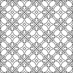 Geometric pattern of lines.  Black and white pattern for web page, textures, card, poster, fabric, textile.