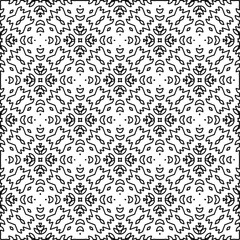 Geometric pattern of lines.  Black and white pattern for web page, textures, card, poster, fabric, textile.