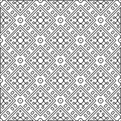 Geometric pattern of lines.  Black and white pattern for web page, textures, card, poster, fabric, textile.