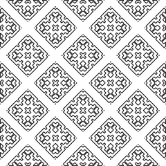 Geometric pattern of lines.  Black and white pattern for web page, textures, card, poster, fabric, textile.