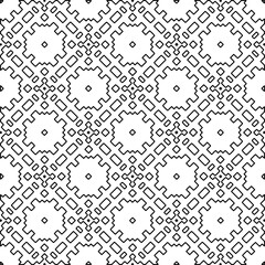 Geometric pattern of lines.  Black and white pattern for web page, textures, card, poster, fabric, textile.
