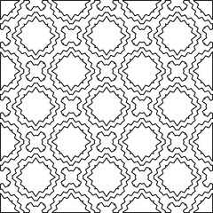 Naklejka premium Geometric pattern of lines. Black and white pattern for web page, textures, card, poster, fabric, textile.