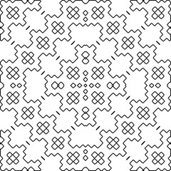Geometric pattern of lines.  Black and white pattern for web page, textures, card, poster, fabric, textile.