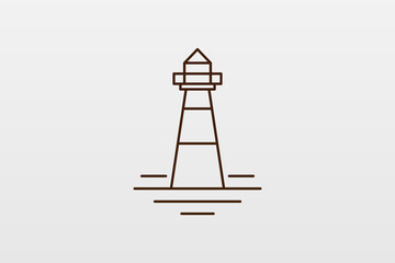 lighthouse simple line style logo