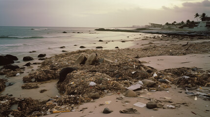 Fototapeta na wymiar Beach pollution